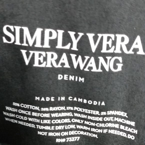 VERA WANG Black Denim Jeans size 4L - Picture 9 of 9